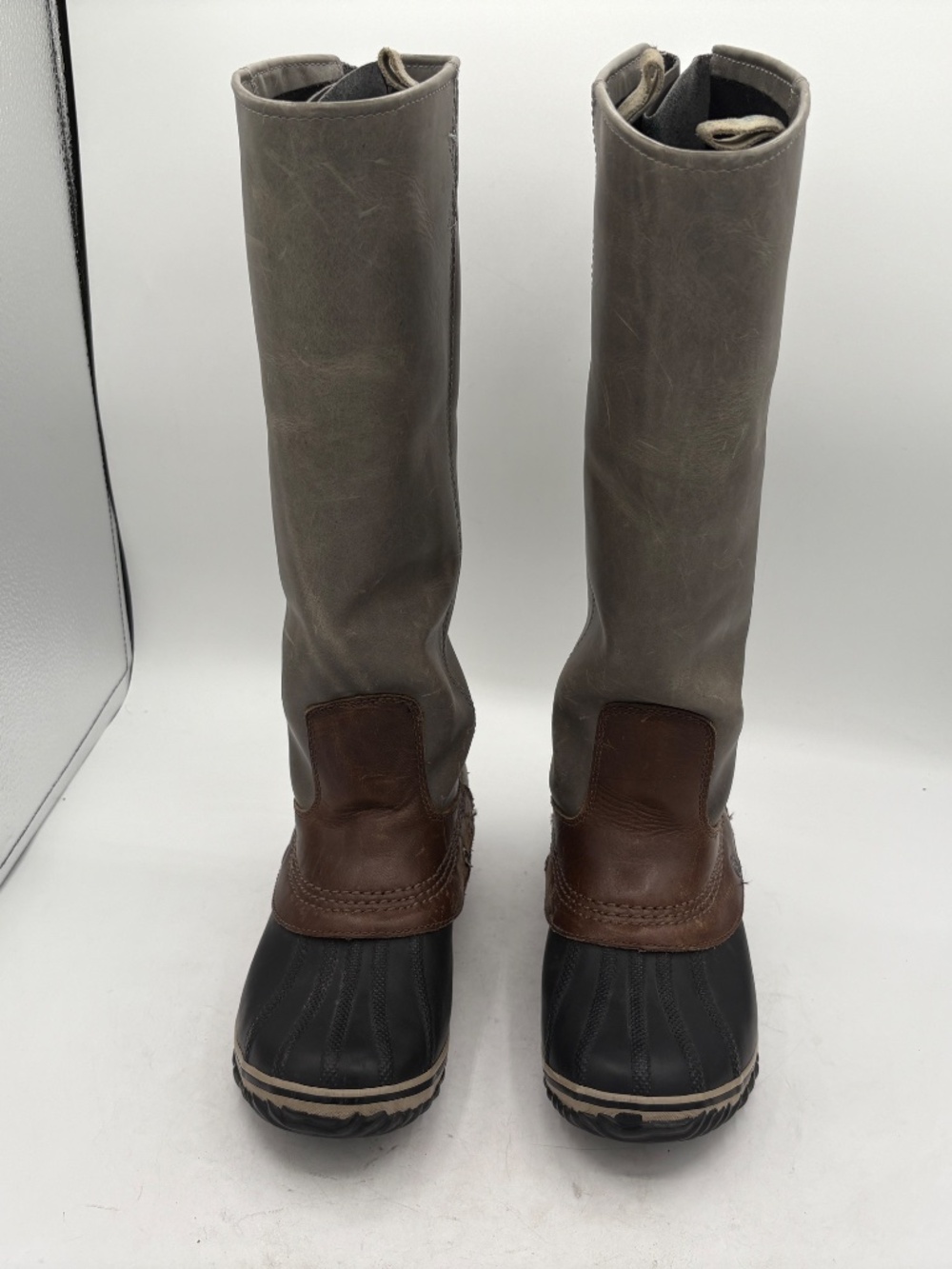 Sorel Slimpack Tall Boots Women's 7 Gray Equestrian Riding Rain Waterproof RARE - Picture 4 of 16